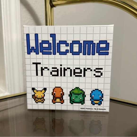 POKEMON pokemon training art canvas 6x6in - Picture 1 of 2